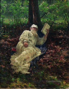 leo tolstoy in the forest 1891 Ilya Repin Oil Paintings